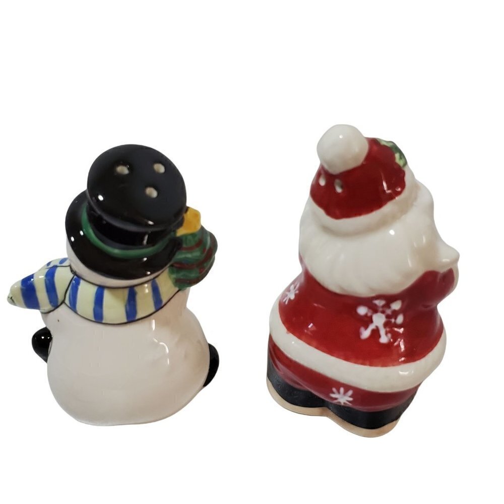 Fitz & Floyd Merry & Bright Salt & Pepper Shakers Ceramic Christmas 2011 NOS - Picture 3 of 9